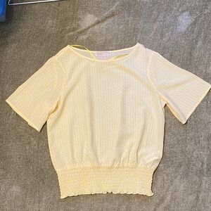 Michael Kors Yellow Smocked Hem Women's Top